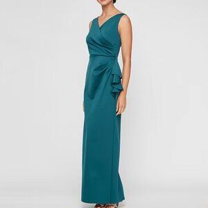 Atelier Danielle Womens Sleeveless Evening Gown Dress, Deep Teal Sz 14